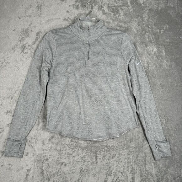 Nike Shirt Womens Large Gray Dri-fit Mock Neck Sweatshirt Casual Running Neutral - Picture 2 of 9